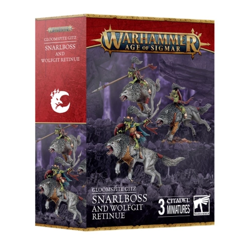 Cheap Miniature Gloomspite Gitz Snarlboss and Wolfgit Retinue from Games Workshop