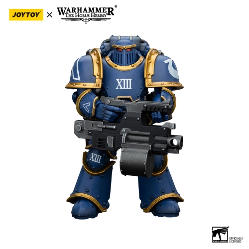 JOYTOY Ultramarines Legion MKIII Tactical Support Squad Legionary with Heavy Bolter Warhammer The Horus Heresy Action Figure 1/18 20 cm